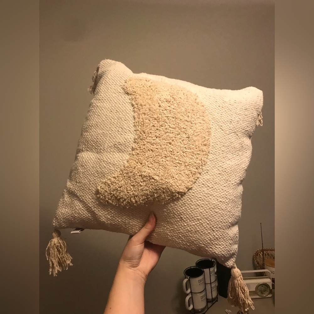 Boho half moon accent pillow.